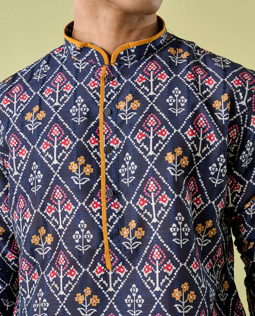 Diwas Men Dark Blue Elegance Kurta Pajama