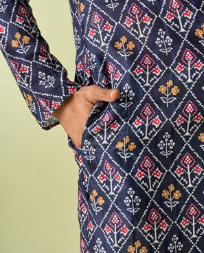 Diwas Men Dark Blue Elegance Kurta Pajama