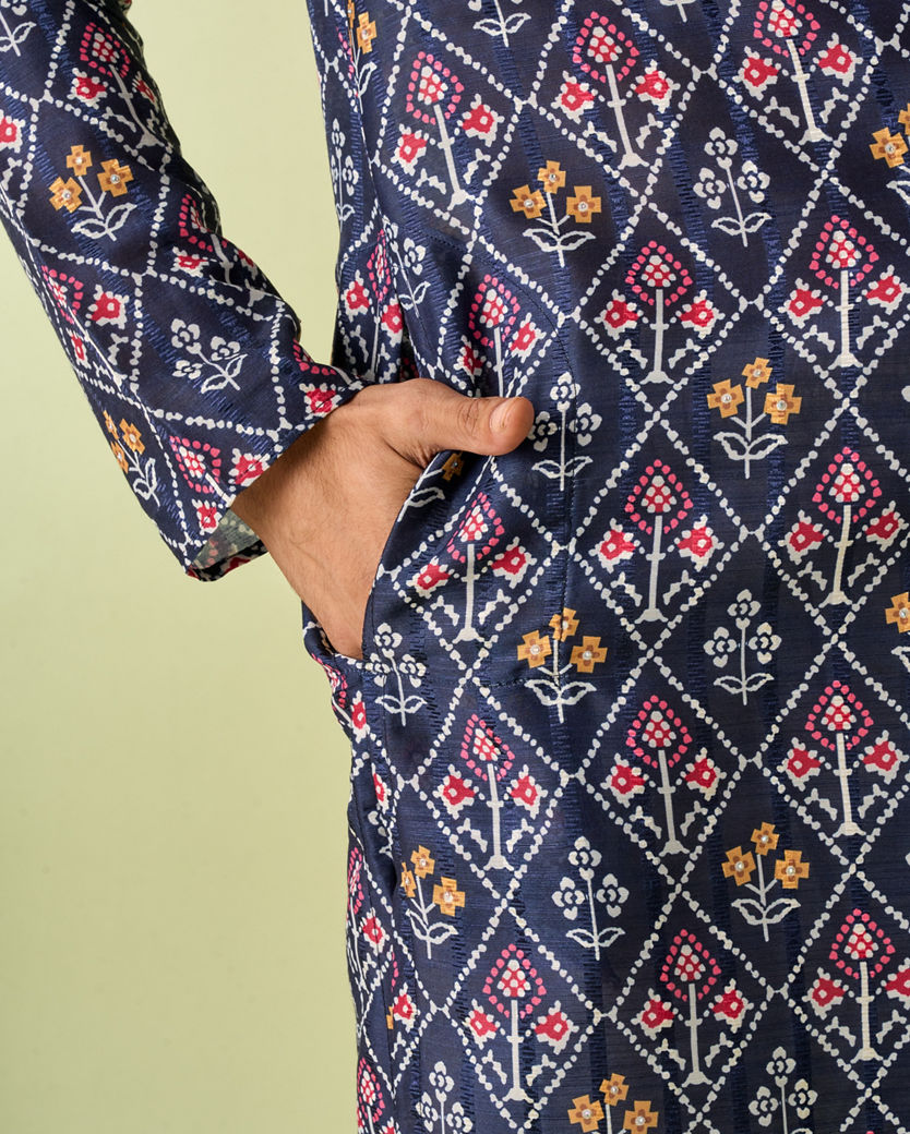 Diwas Men Dark Blue Elegance Kurta Pajama