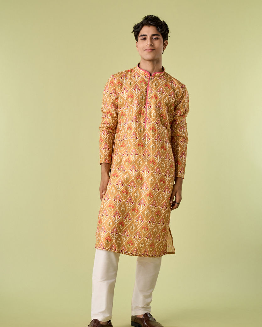 Diwas Men Mustard Splendor Kurta Pajama