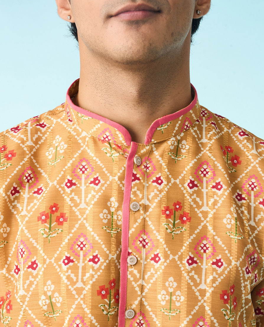Diwas Men Mustard Splendor Kurta Pajama