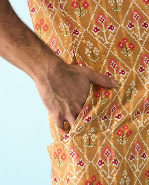 Diwas Men Mustard Splendor Kurta Pajama