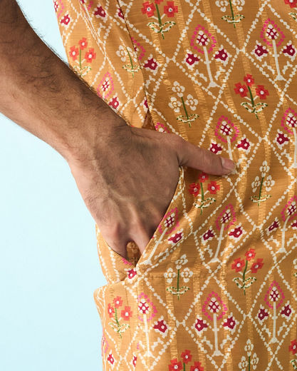 Diwas Men Mustard Splendor Kurta Pajama