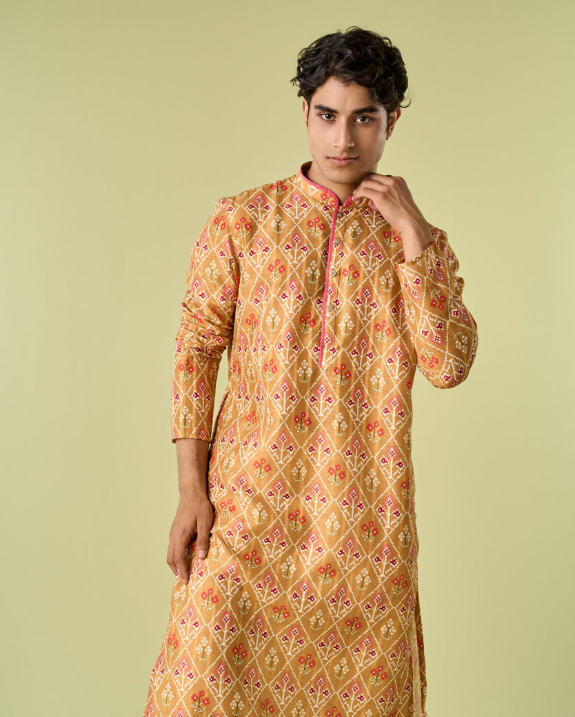 Diwas Men Mustard Splendor Kurta Pajama