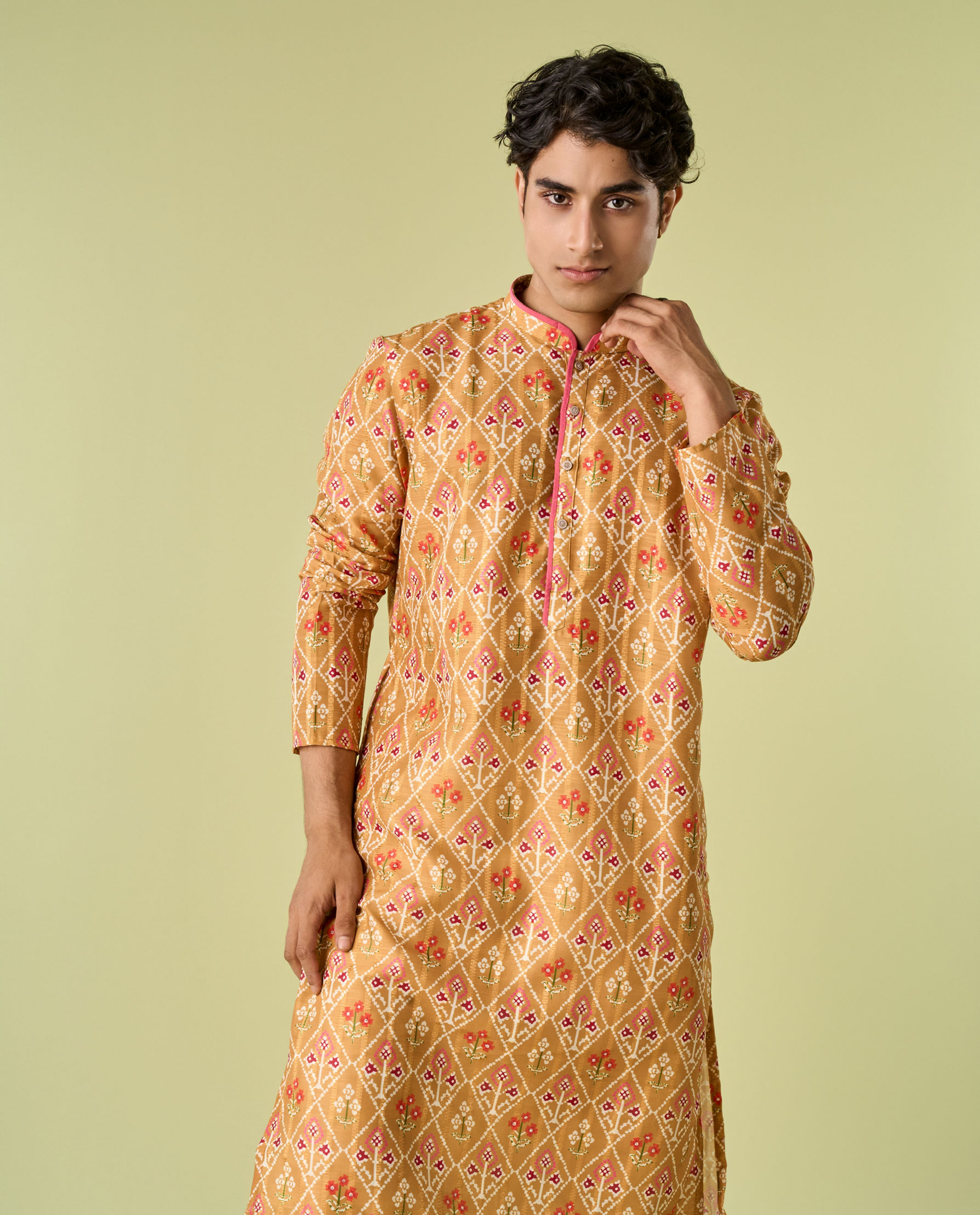 Diwas Men Mustard Splendor Kurta Pajama