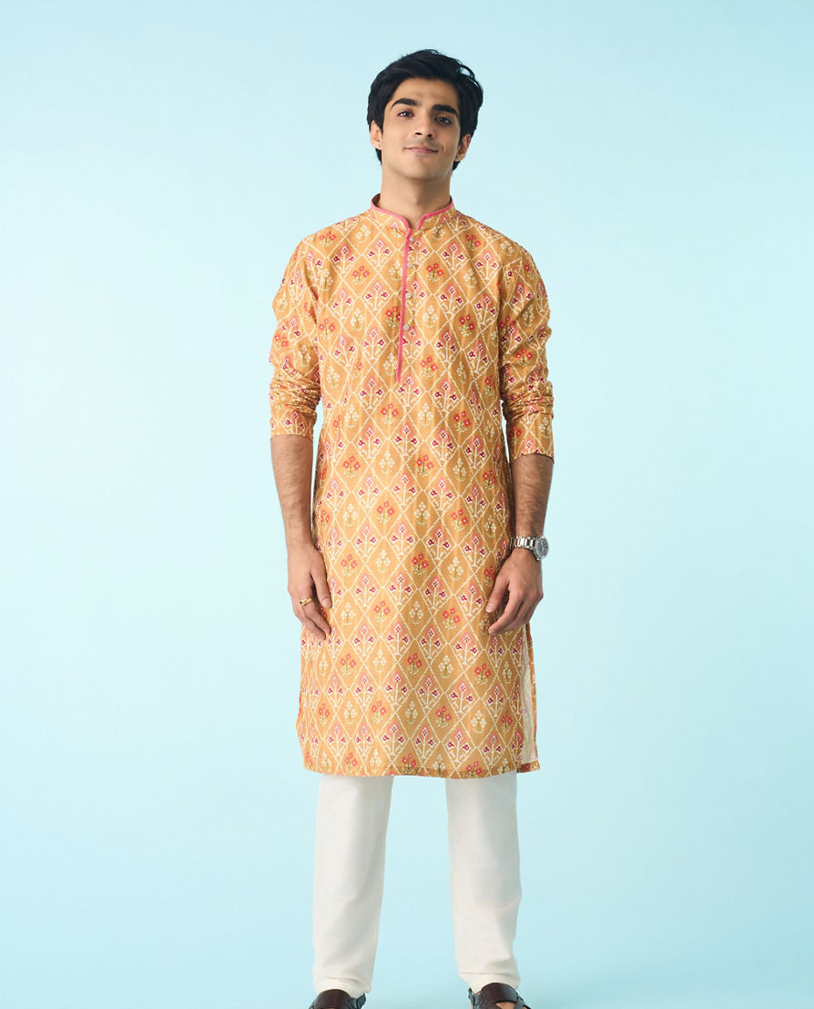Diwas Men Mustard Splendor Kurta Pajama