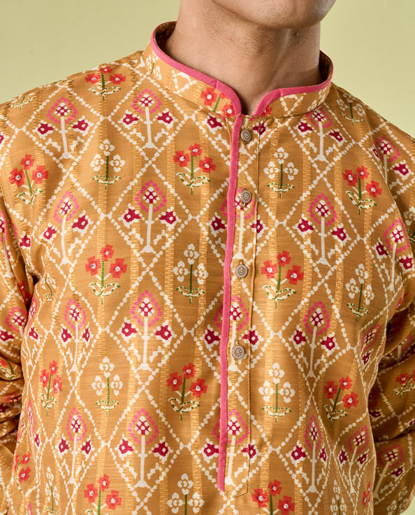 Diwas Men Mustard Splendor Kurta Pajama