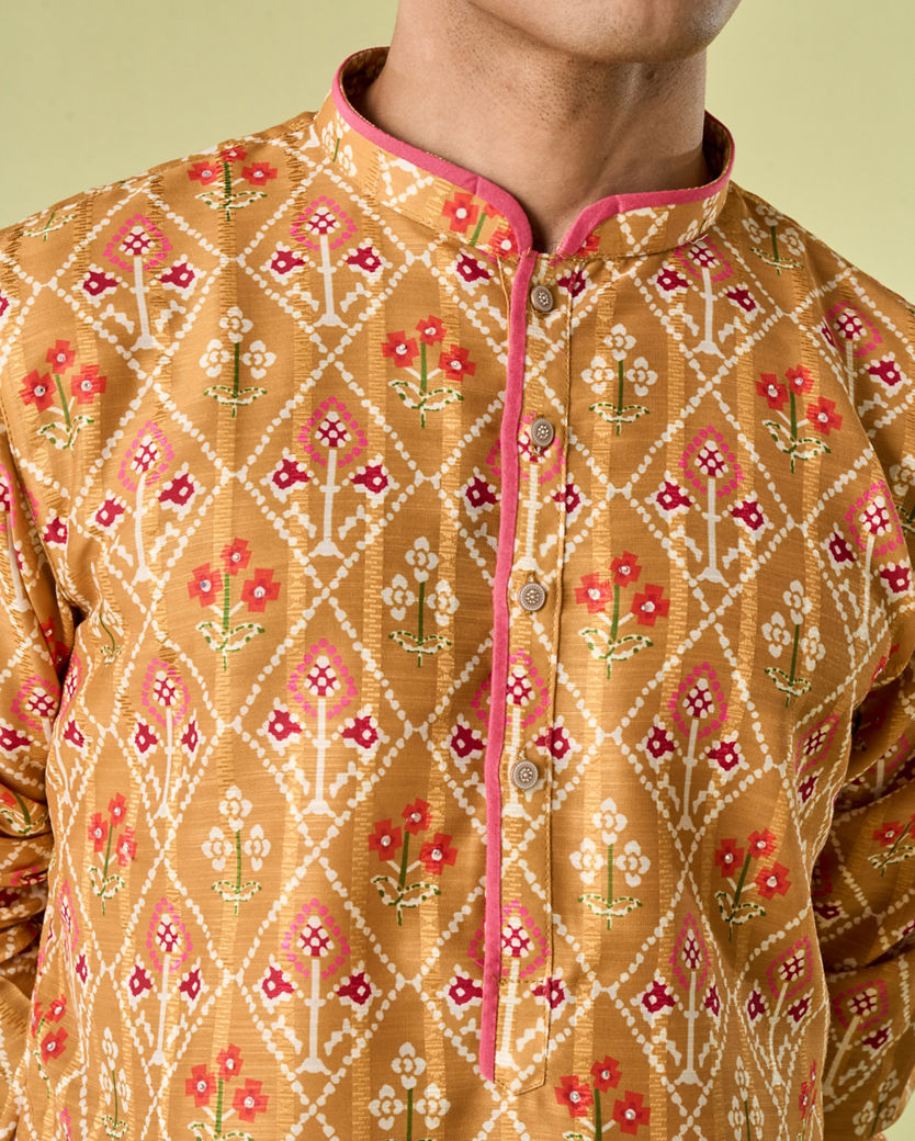 Diwas Men Mustard Splendor Kurta Pajama