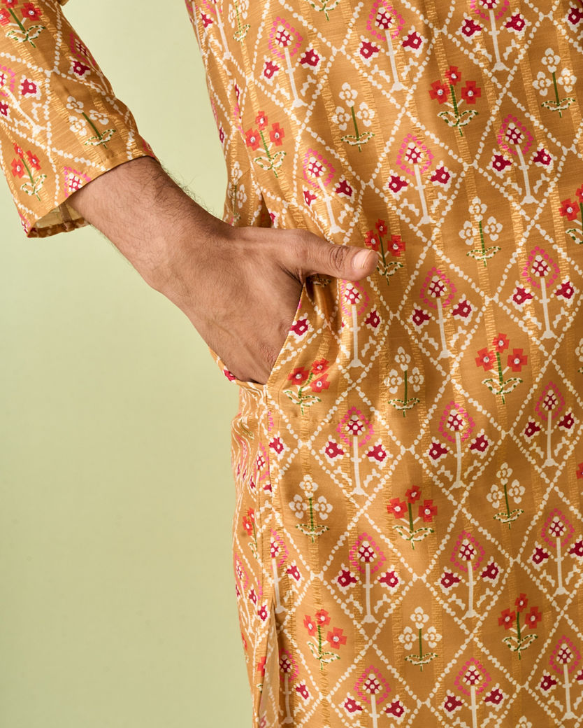 Diwas Men Mustard Splendor Kurta Pajama