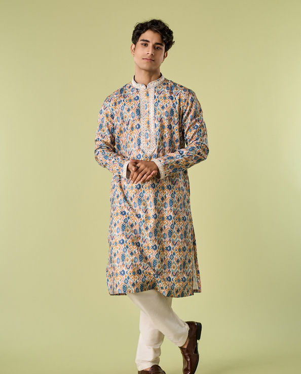 Diwas Men Mustard Elegance Kurta Pajama