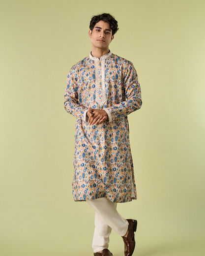 Diwas Men Mustard Elegance Kurta Pajama