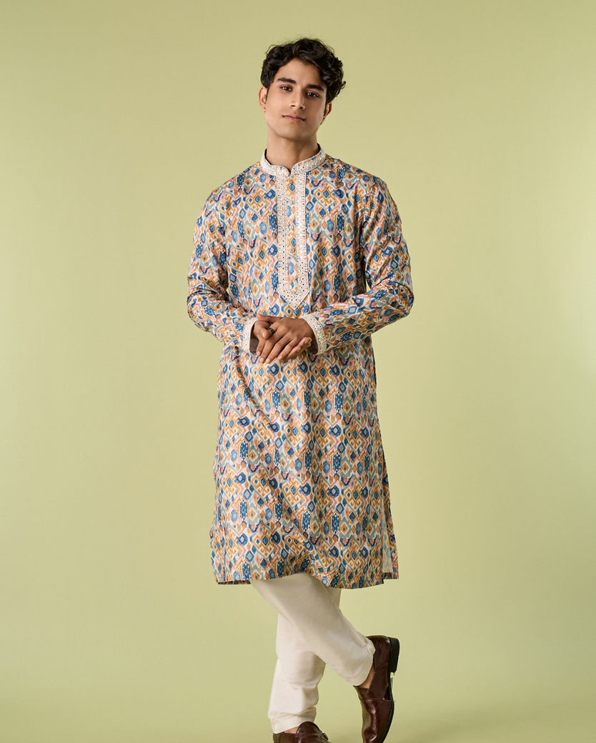 Diwas Men Mustard Elegance Kurta Pajama
