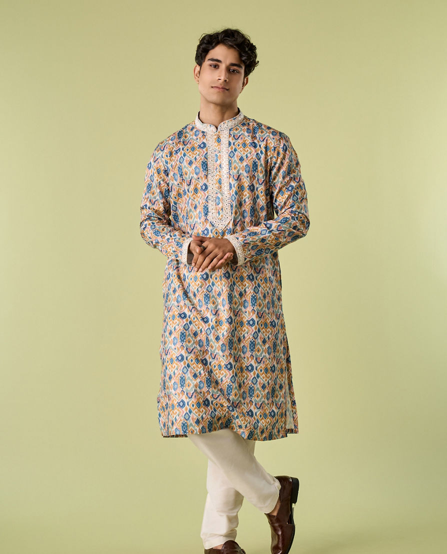 Diwas Men Mustard Elegance Kurta Pajama