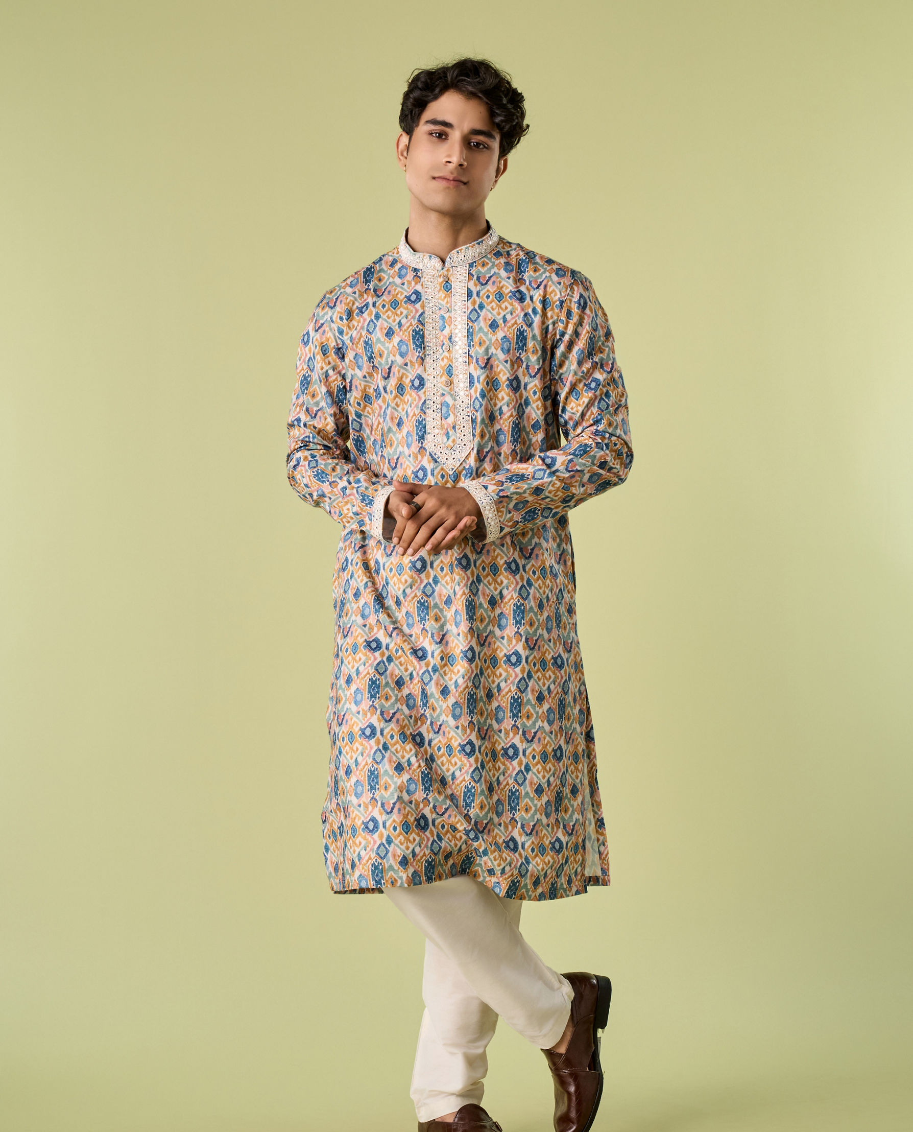 Diwas Men Mustard Elegance Kurta Pajama