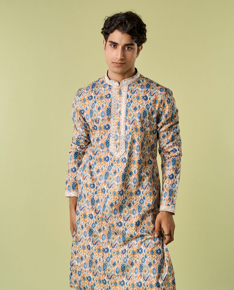 Diwas Men Mustard Elegance Kurta Pajama