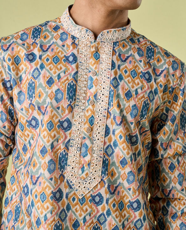 Diwas Men Mustard Elegance Kurta Pajama