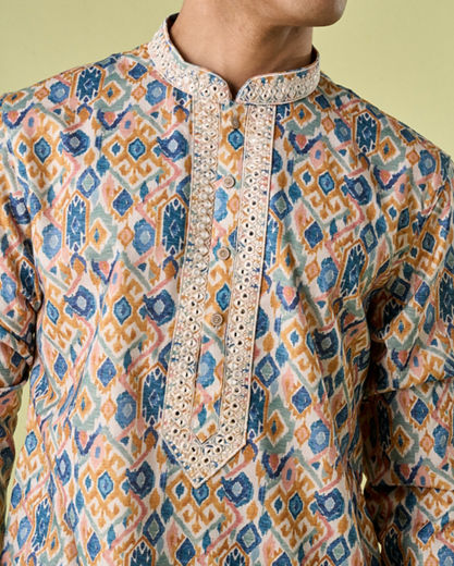 Diwas Men Mustard Elegance Kurta Pajama