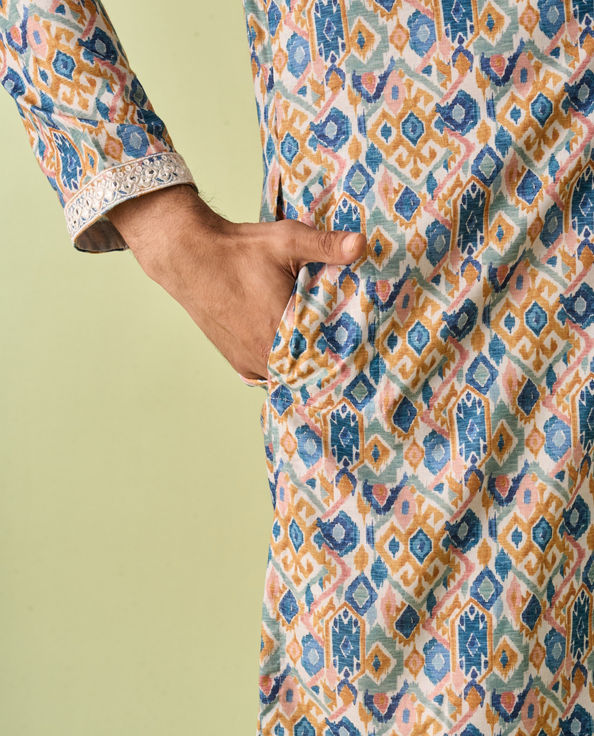 Diwas Men Mustard Elegance Kurta Pajama