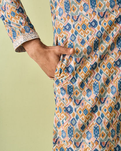 Diwas Men Mustard Elegance Kurta Pajama