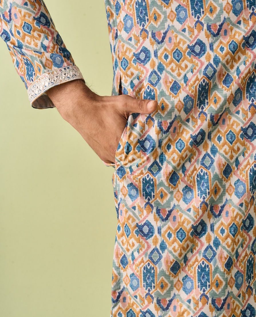 Diwas Men Mustard Elegance Kurta Pajama