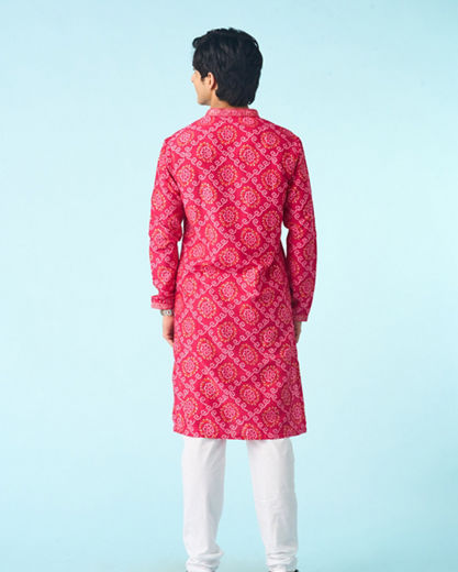 Diwas Men Rani Pink Kurta Pajama