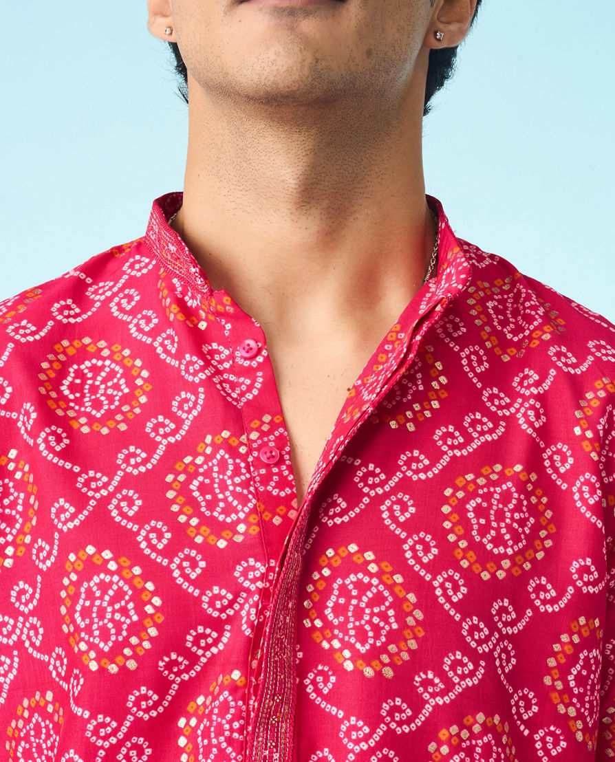 Diwas Men Rani Pink Kurta Pajama