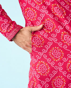 Diwas Men Rani Pink Kurta Pajama