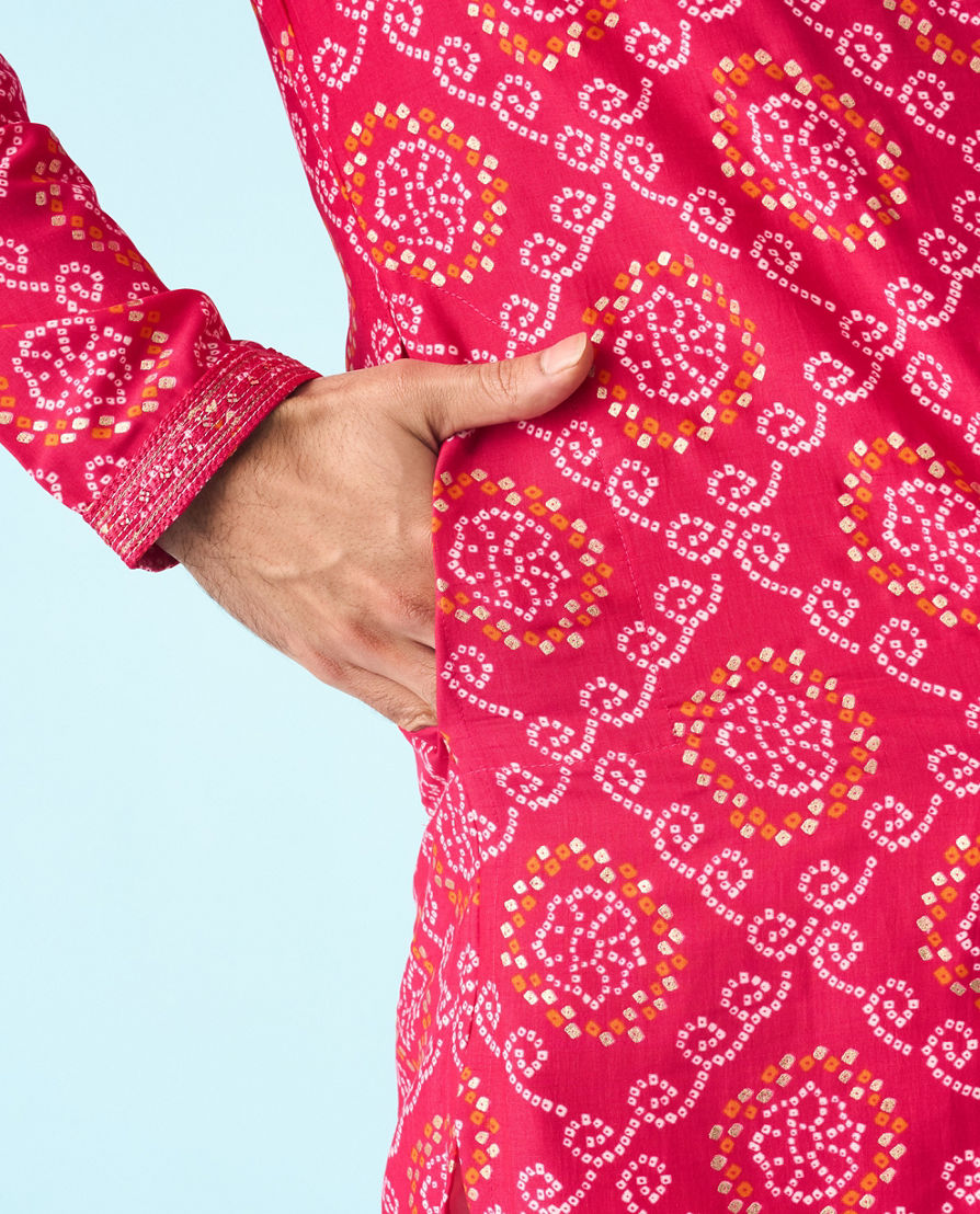 Diwas Men Rani Pink Kurta Pajama