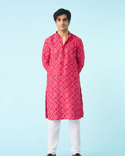 Diwas Men Rani Pink Kurta Pajama