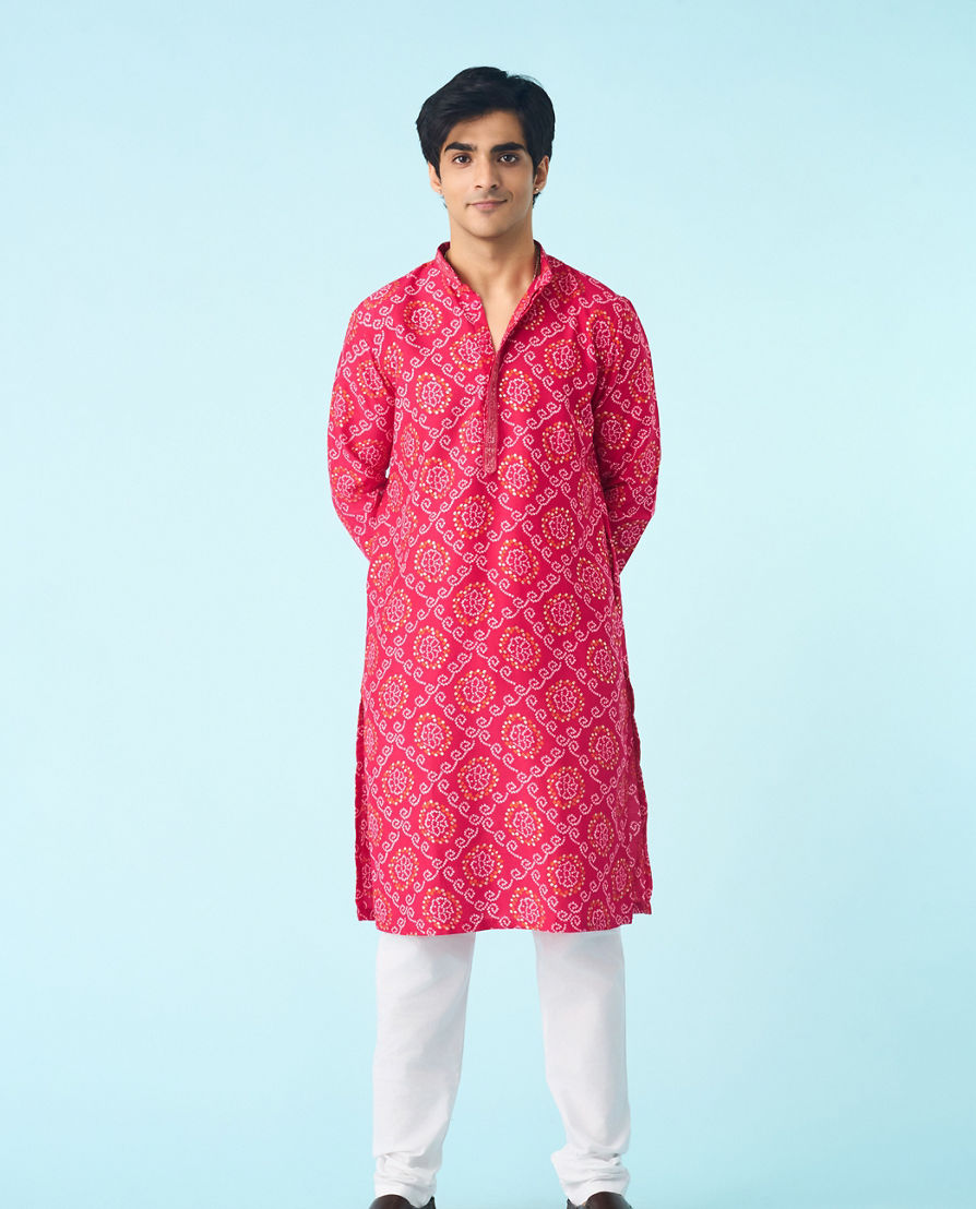 Diwas Men Rani Pink Kurta Pajama