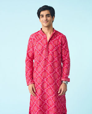 Diwas Men Rani Pink Kurta Pajama
