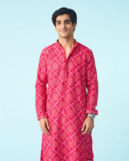 Diwas Men Rani Pink Kurta Pajama