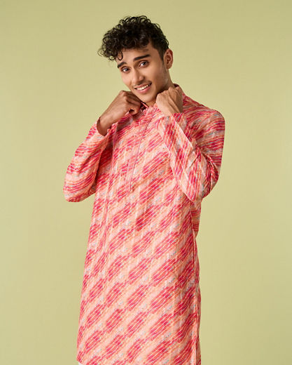 Diwas Men Peach Posh Elegance Kurta Pajama