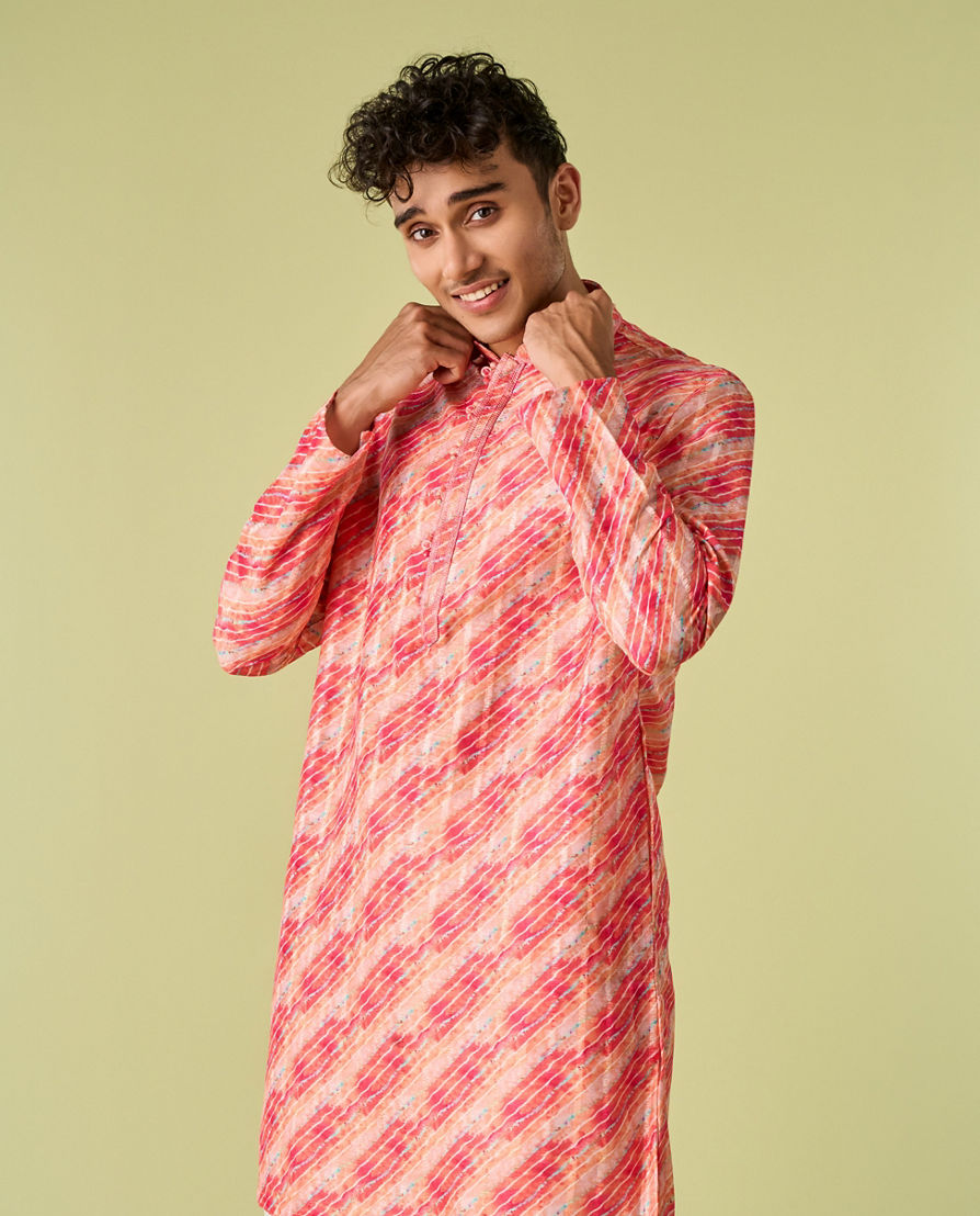 Diwas Men Peach Posh Elegance Kurta Pajama