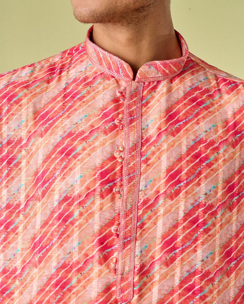 Diwas Men Peach Posh Elegance Kurta Pajama