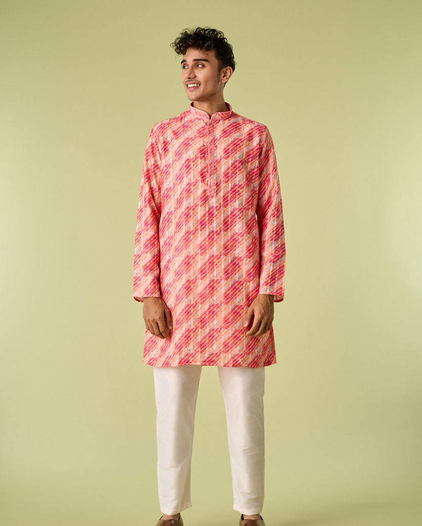 Diwas Men Peach Posh Elegance Kurta Pajama