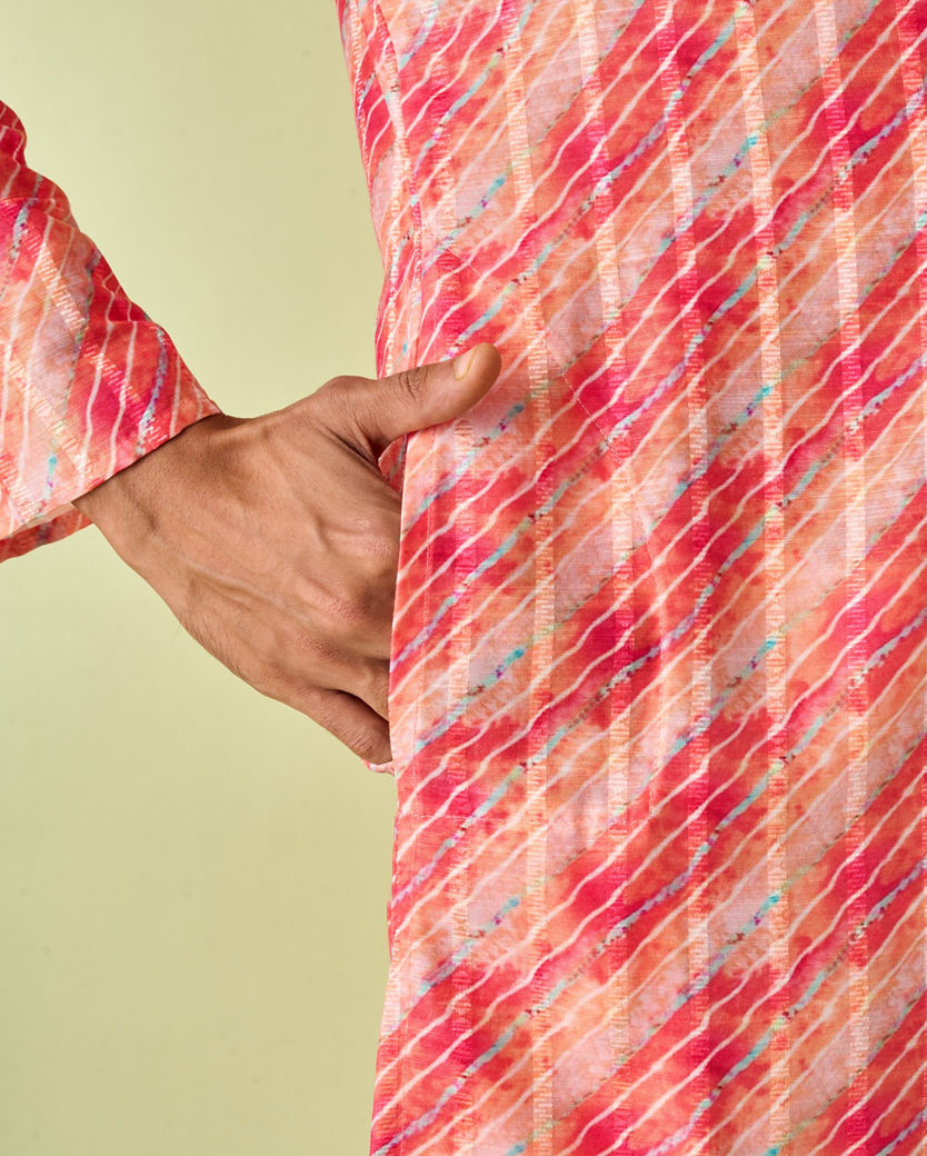 Diwas Men Peach Posh Elegance Kurta Pajama