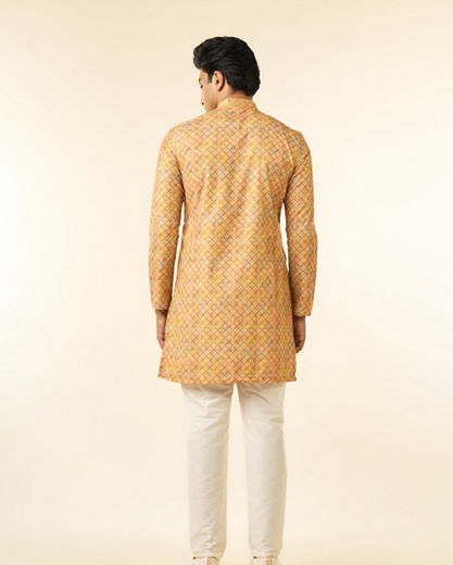 Diwas Men Mustard Elegance Kurta Pajama
