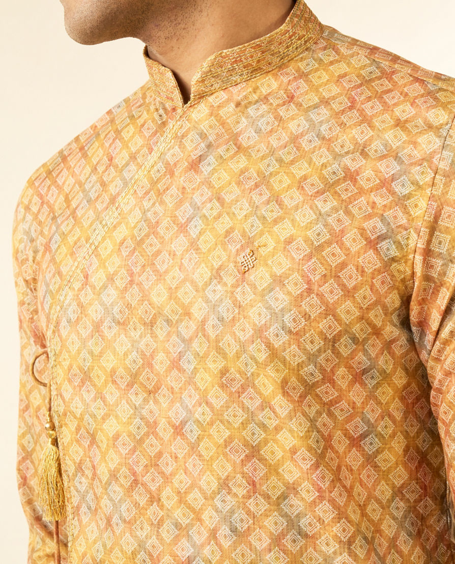 Diwas Men Mustard Elegance Kurta Pajama