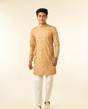 Diwas Men Mustard Elegance Kurta Pajama