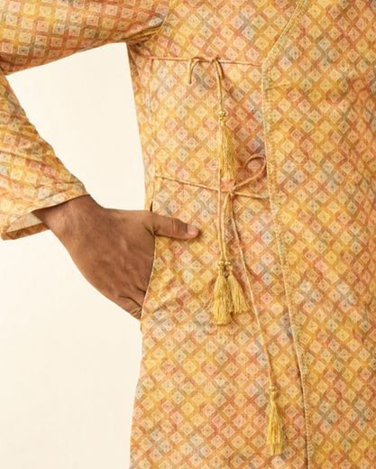 Diwas Men Mustard Elegance Kurta Pajama