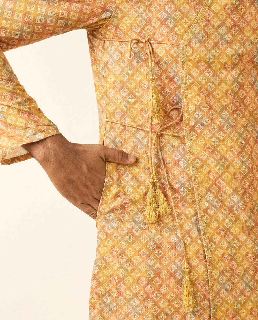 Diwas Men Mustard Elegance Kurta Pajama