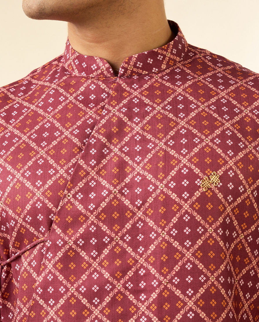 Diwas Men Rust Festive Radiance Kurta Pajama