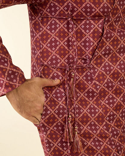 Diwas Men Rust Festive Radiance Kurta Pajama