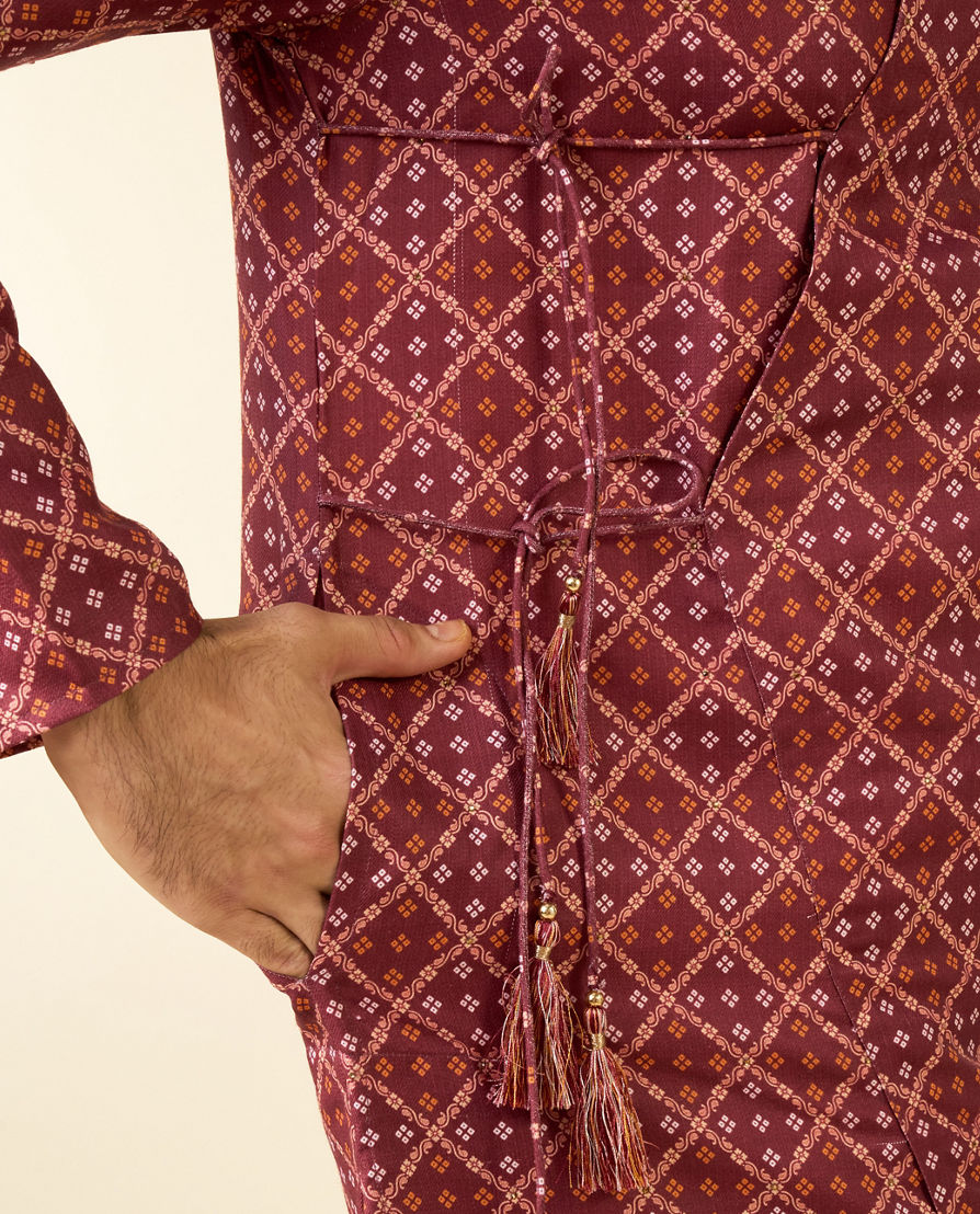 Diwas Men Rust Festive Radiance Kurta Pajama