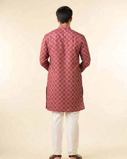 Diwas Men Rust Festive Radiance Kurta Pajama