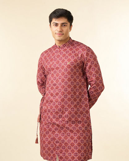 Diwas Men Rust Festive Radiance Kurta Pajama