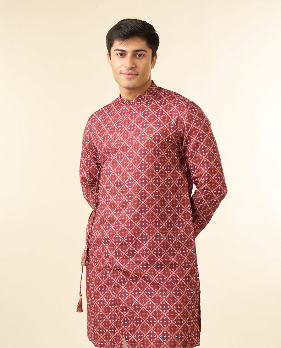 Diwas Men Rust Festive Radiance Kurta Pajama
