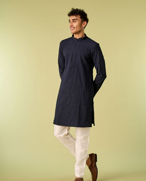 Diwas Men Dark Blue Radiance Kurta Pajama