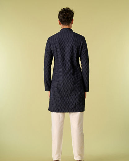 Diwas Men Dark Blue Radiance Kurta Pajama